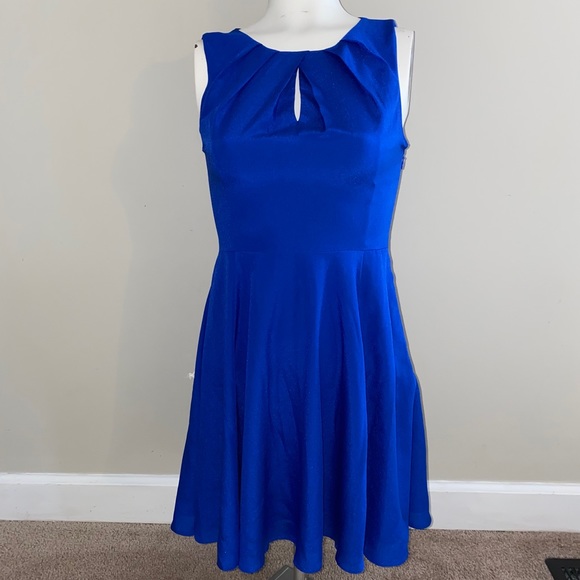 Express mid length peplum dress, blue, size 2 - Picture 2 of 7
